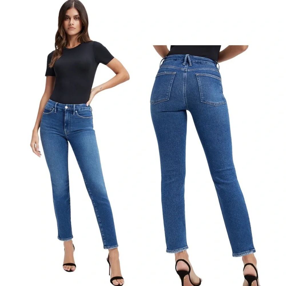 Good American Good Classic Slim Straight Jeans Size 8/29 NWT - Picture 1 of 16